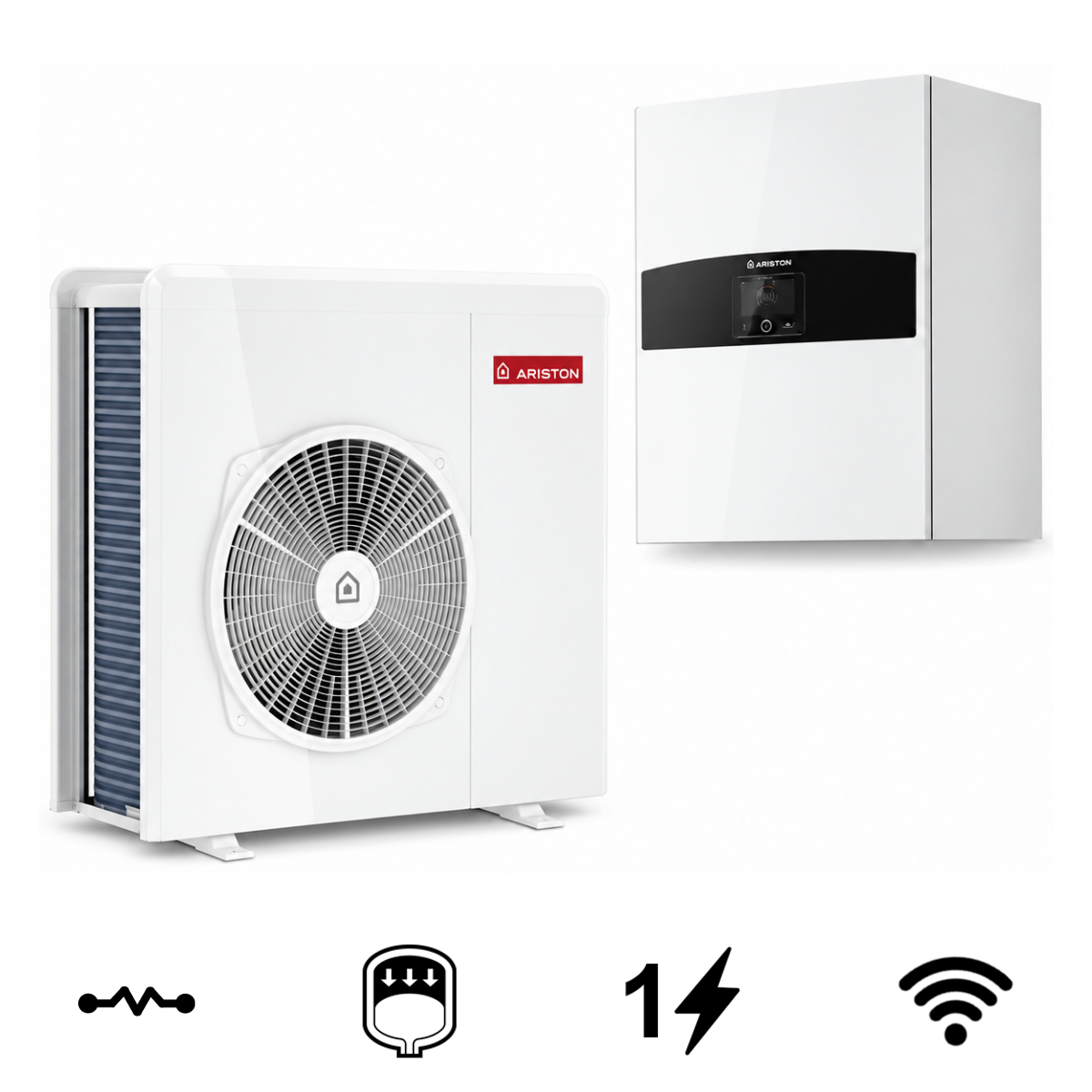 Ariston Nimbus Plus 80 M NET R32 monoblokk levegő-víz hőszivattyú, 8 kW (3301848)