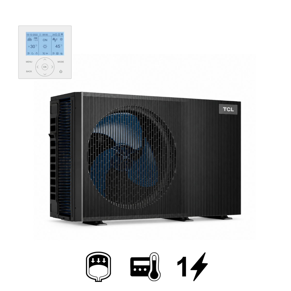 TCL Tri-Thermal HB12SP0 R-290 monoblokk levegő-víz hőszivattyú 12 kW (HB12SP0)