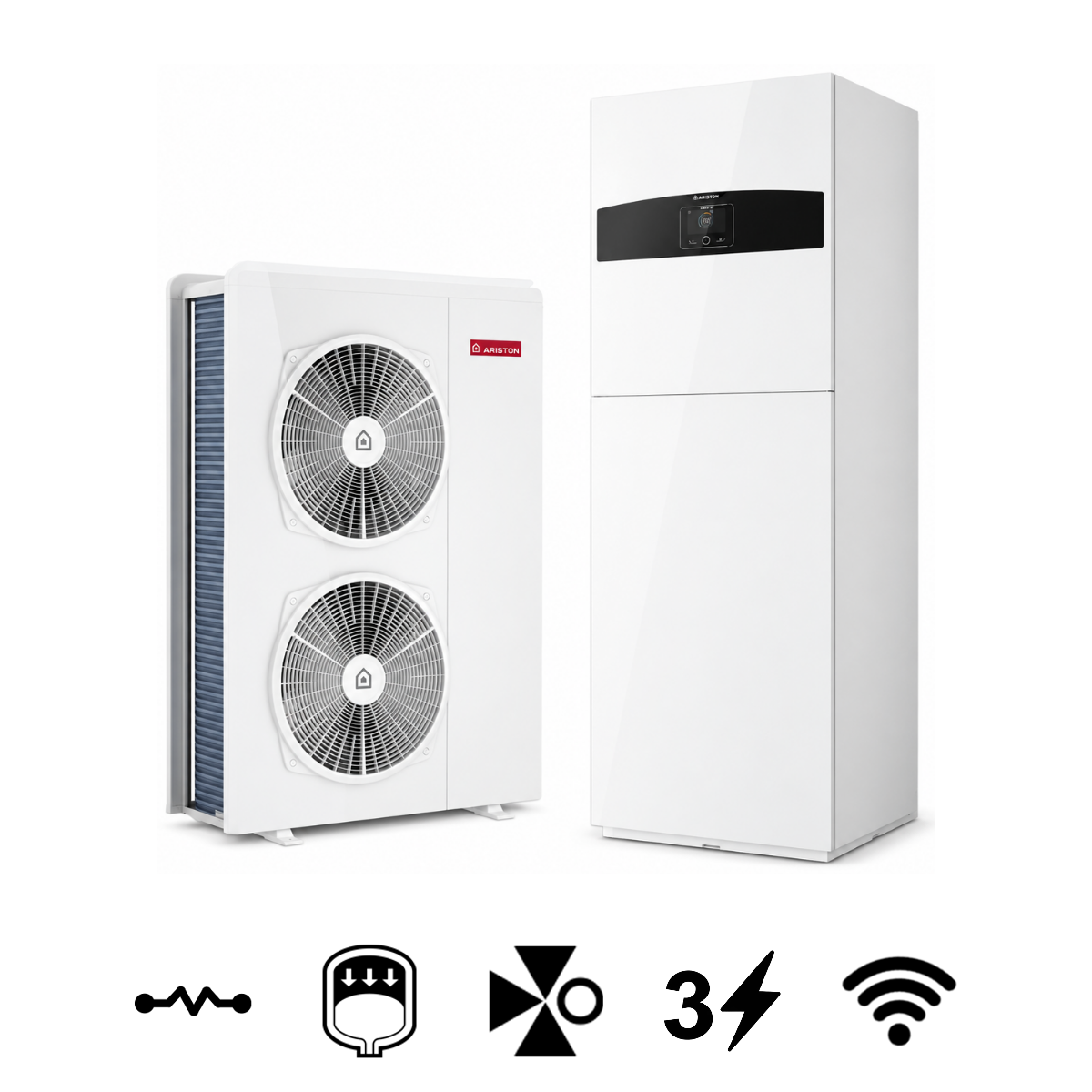 Ariston Nimbus Compact 120 M-T NET R32 monoblokkos levegő-víz hőszivattyú, HMV tárolóval, 12 kW (3301864)