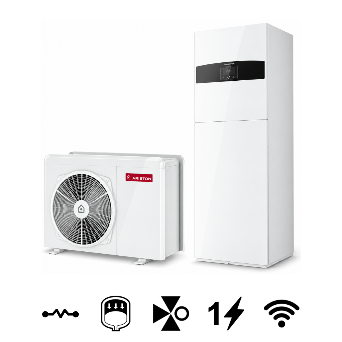 Ariston Nimbus Compact 50 S NET R32 split levegő-víz hőszivattyú, HMV tárolóval, 5 kW (3301893)