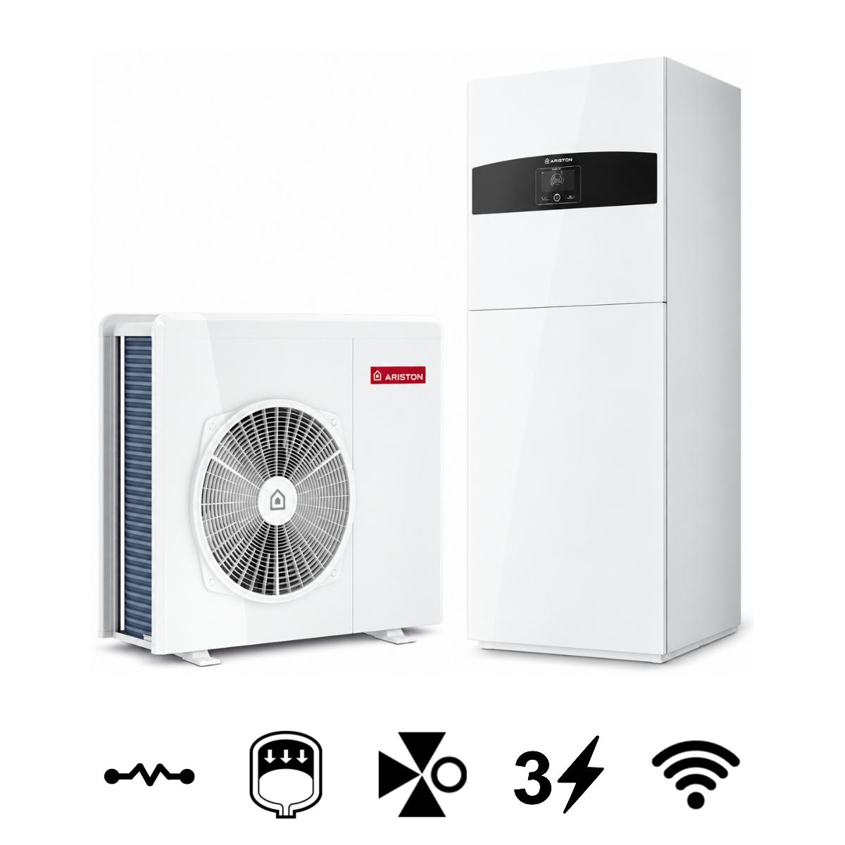 Ariston Nimbus Compact 80 S-T 2Z NET R32 split levegő-víz hőszivattyú, HMV tárolóval, 8 kW (3301897)