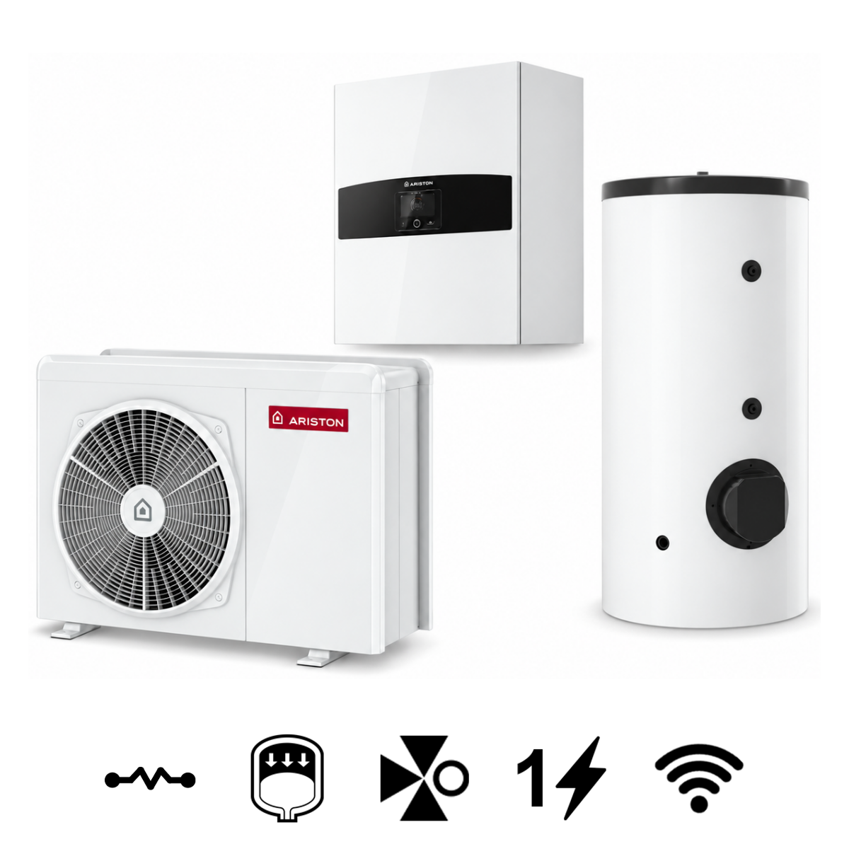 Ariston Nimbus Flex 35 S NET R32 split levegő-víz hőszivattyú, HMV tárolóval, 3,5 kW (3301898)