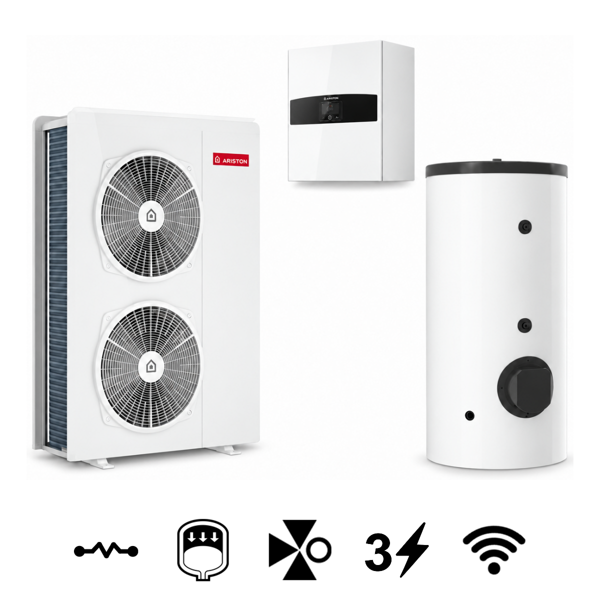Ariston Nimbus Flex 120 S-T NET R32 split levegő-víz hőszivattyú, HMV tárolóval, 12 kW (3302235)