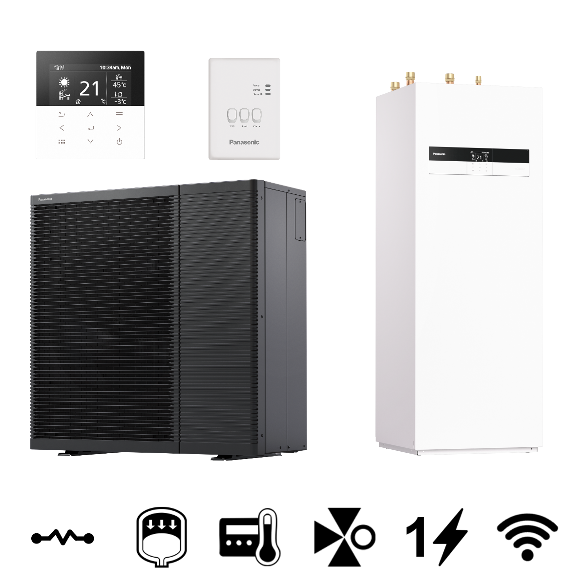 Panasonic Aquarea High Performance "L" All In One monoblokk levegő-víz hőszivattyú, HMV tárolóval, 5 kW (KIT-ADC05L3E5)