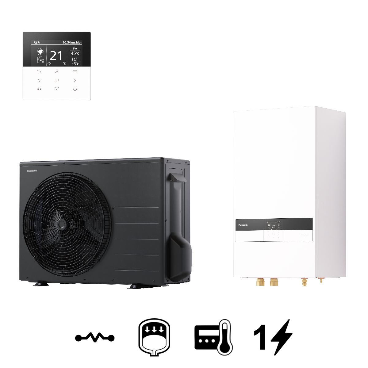 Panasonic Aquarea High Performance "K" split levegő-víz hőszivattyú, 3,2 kW (KIT-WC03K3E5)
