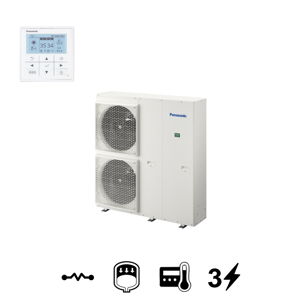 Panasonic Aquarea T-CAP "J" monoblokk levegő-víz hőszivattyú, 16 kW (WH-MXC16J9E8)