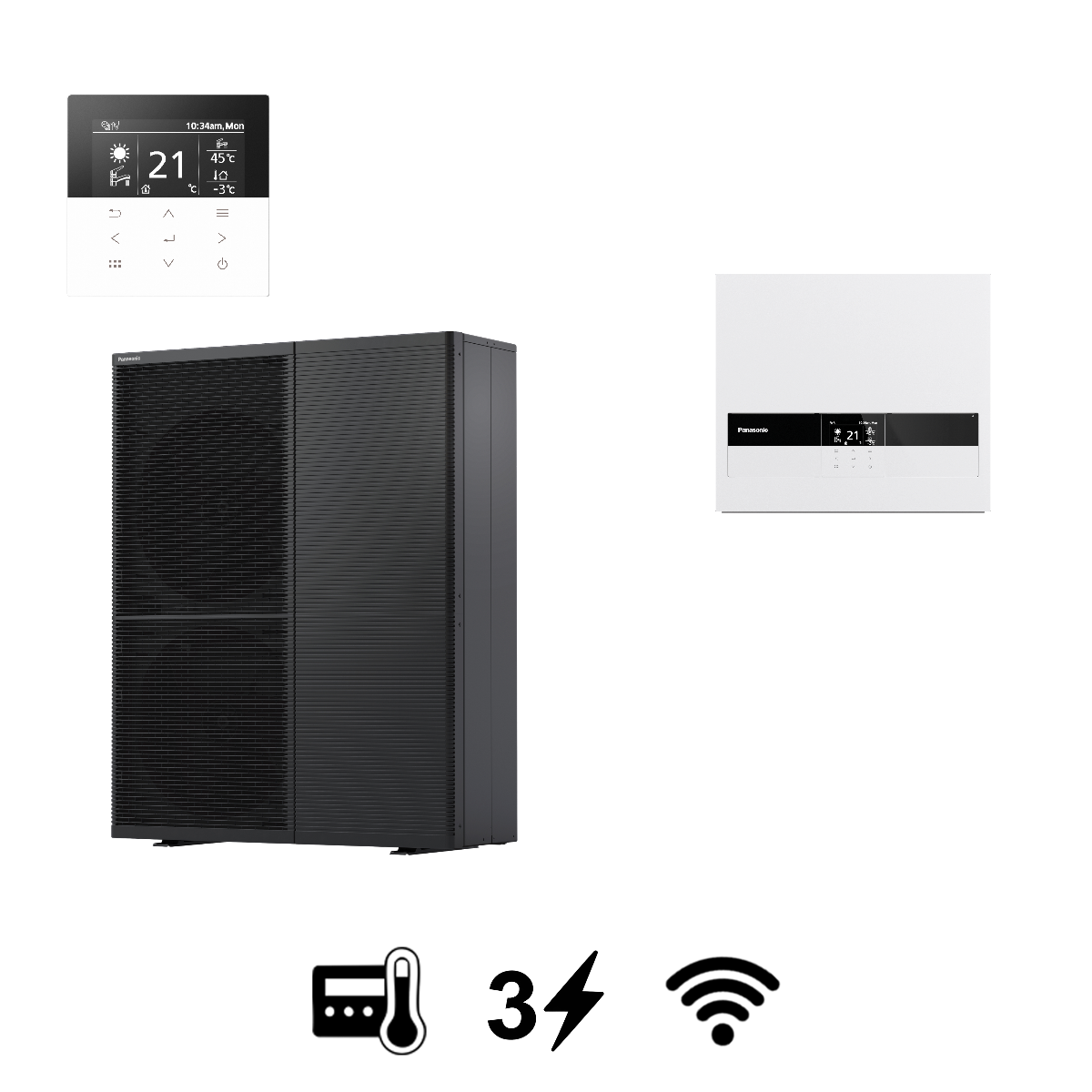 Panasonic Aquarea T-CAP "M" monoblokk levegő-víz hőszivattyú, 12 kW (WH-CME8+WH-WXG12ME88)