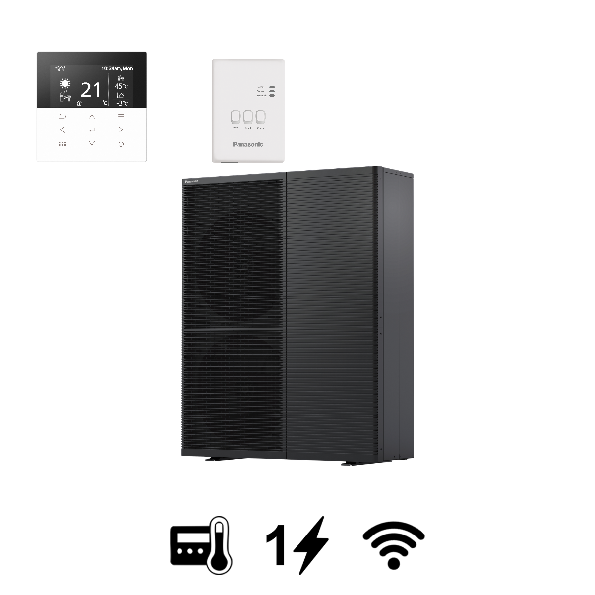 Panasonic Aquarea T-CAP "M" monoblokk levegő-víz hőszivattyú, 12 kW (CZ-RTW2TAW1C+WH-WXG12ME5)