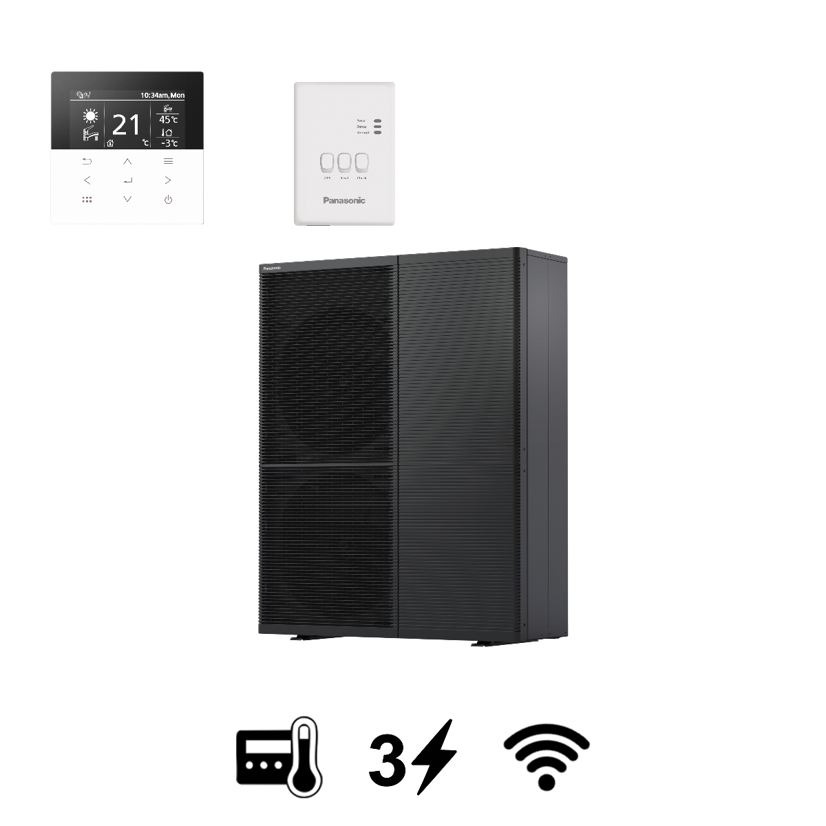 Panasonic Aquarea T-CAP "M" monoblokk levegő-víz hőszivattyú, 9 kW (CZ-RTW2TAW1C+WH-WXG09ME8)