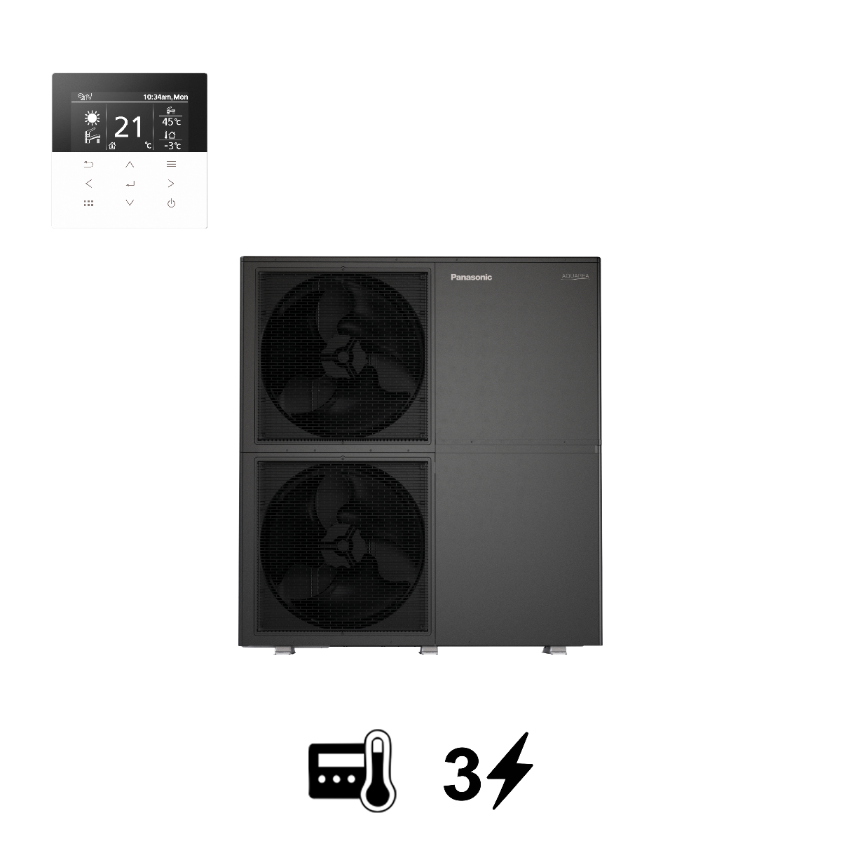 Panasonic Aquarea T-CAP BIG "M" monoblokk levegő-víz hőszivattyú, 25 kW (CZ-RTW2+WH-WXG25ME8)