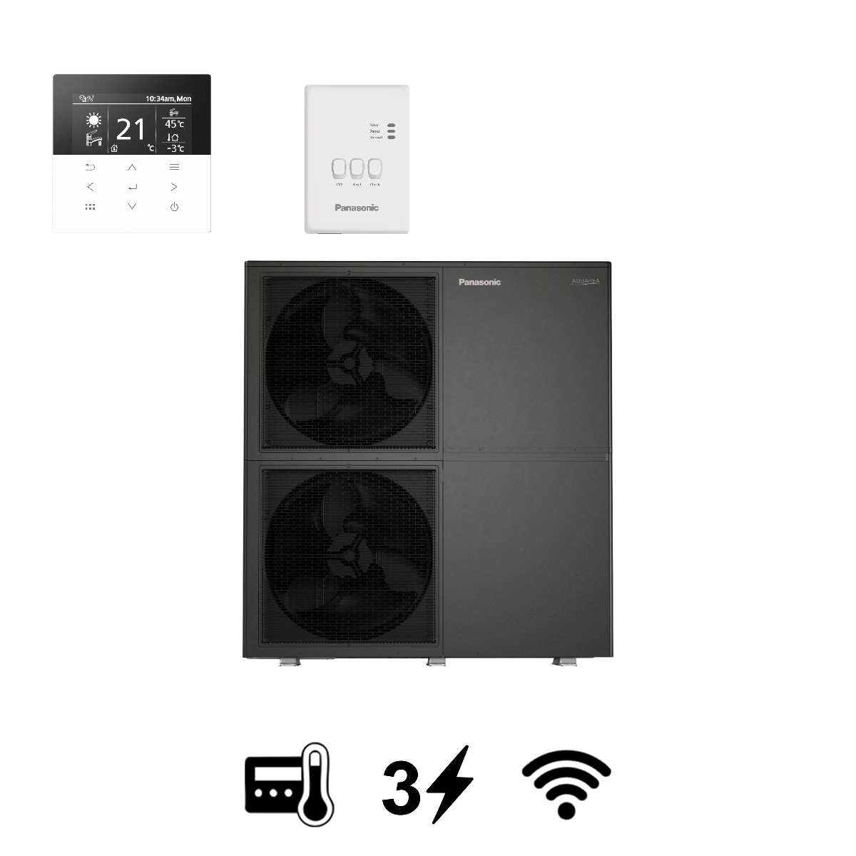 Panasonic Aquarea T-CAP BIG "M" monoblokk levegő-víz hőszivattyú, 25 kW (CZ-RTW2TAW1C+WH-WXG25ME8)