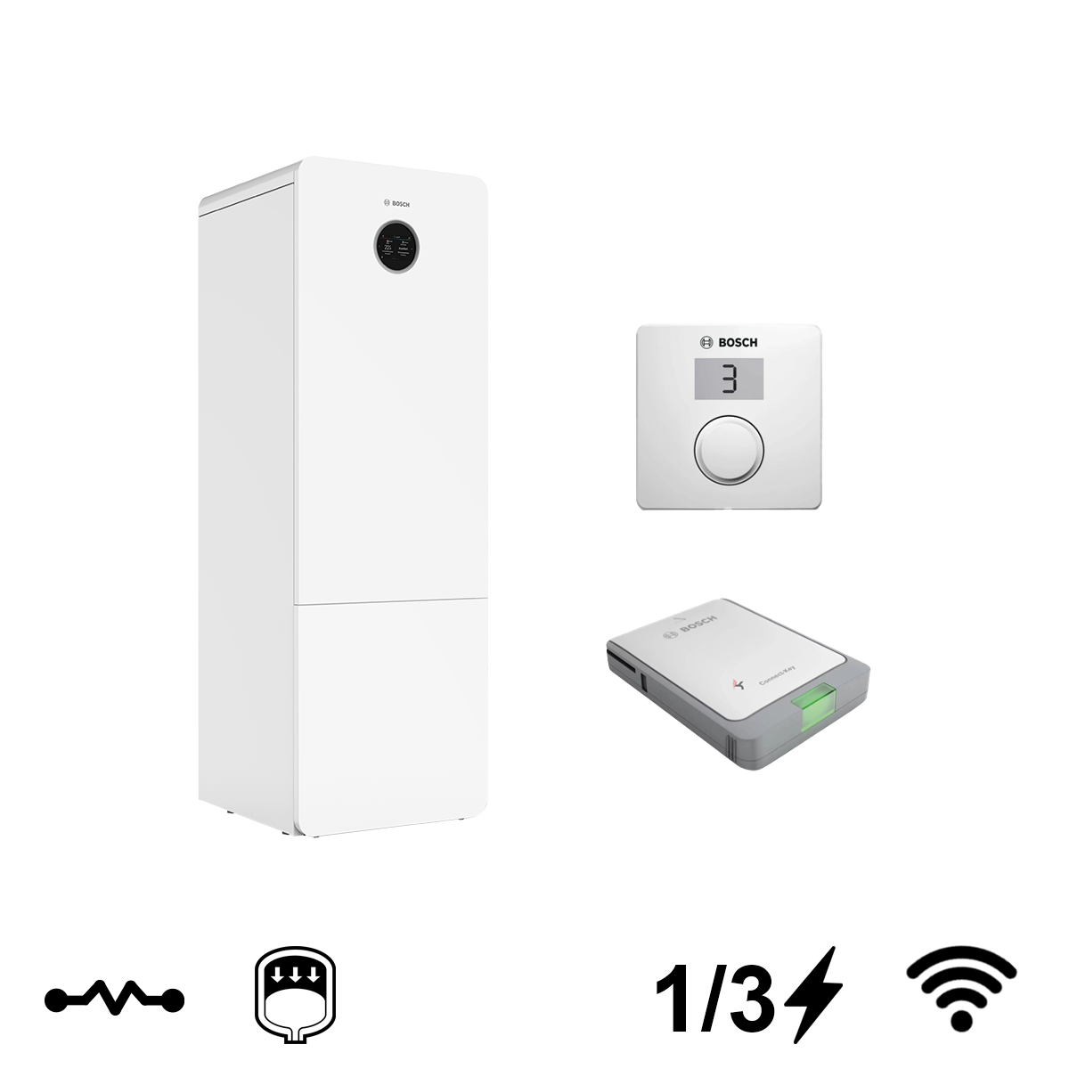 Bosch Compress 6000 AWM 5-9 monovalens monoblokk levegő-víz hőszivattyú, HMV tárolós beltéri egység (7738601242)