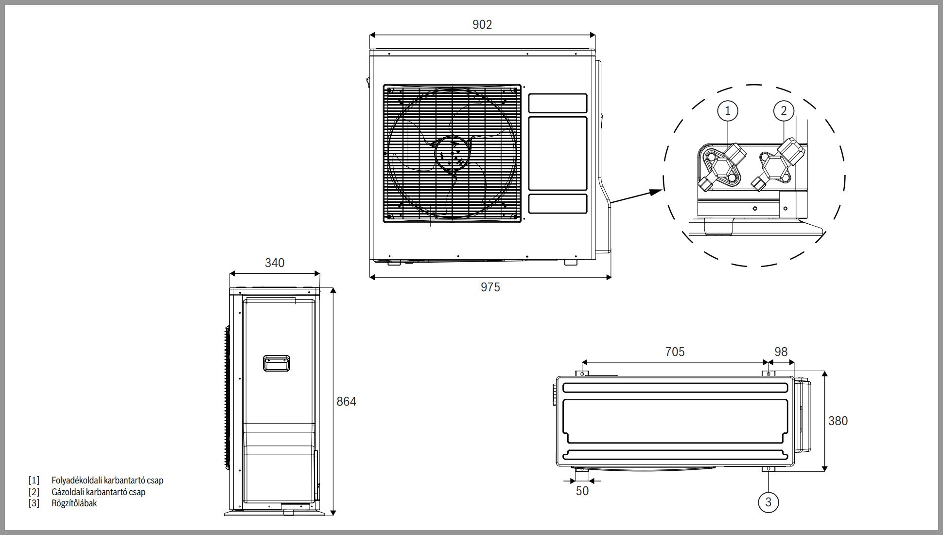 Bosch Compress 3400i AWS 12 OR-T + AWS 14 M split levegő-víz hőszivattyú, HMV tárolóval, 11,6 kW (8750722687+7738602244)