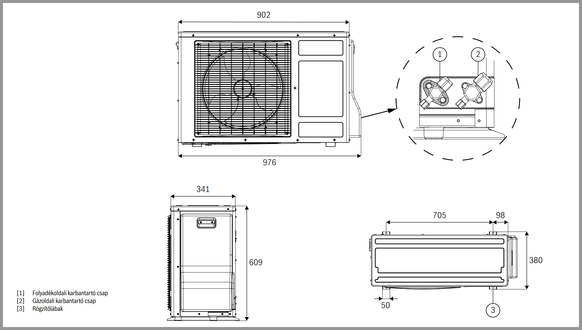 Bosch Compress 3400i AWS 10 OR-T + AWS 14 E split levegő-víz hőszivattyú, 10 kW (8750722686+7738602263)