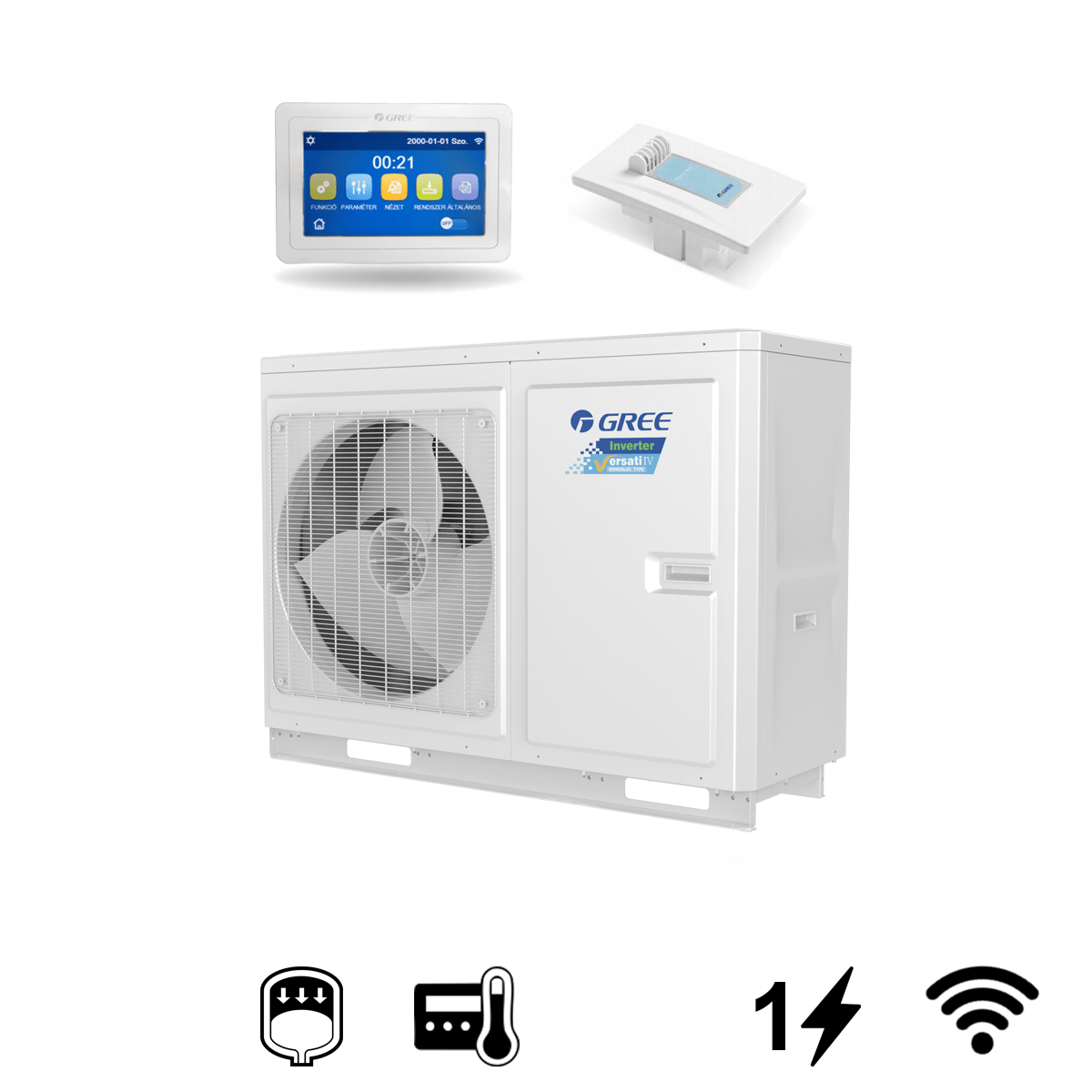 Gree Versati IV monoblokk levegő-víz hőszivattyú, 10,2 kW (GRS-CQ10Pd/NhG4-E)