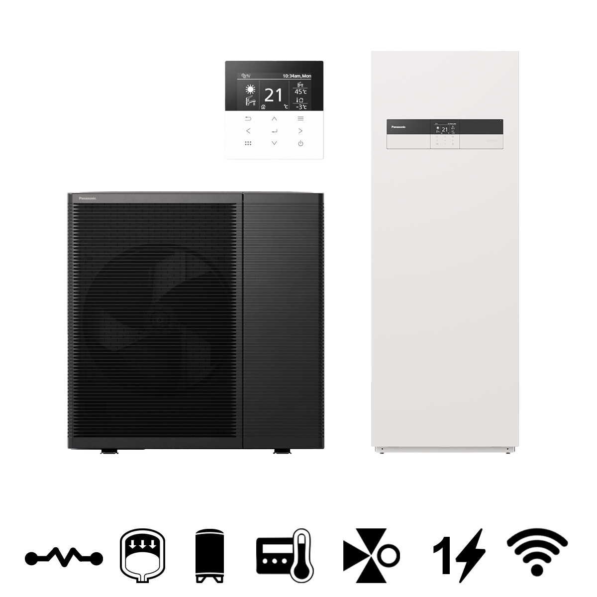 Panasonic Aquarea High Performance "L" All In One monoblokk levegő-víz hőszivattyú, HMV tárolóval, 5 kW (KIT-ADC05L3E5B)