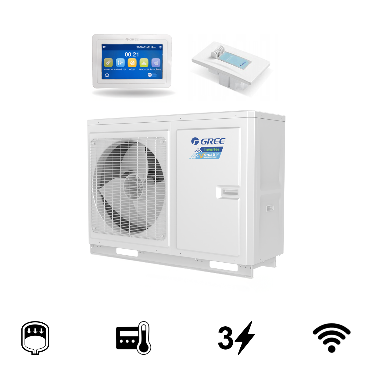 Gree Versati IV monoblokk levegő-víz hőszivattyú, 15,7 kW (GRS-CQ16Pd/NhG4-M)