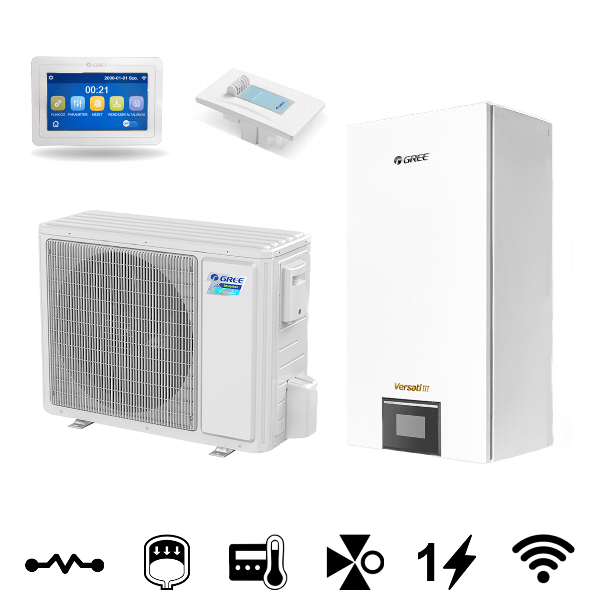 Gree Versati III split levegő-víz hőszivattyú, 6 kW (GRS-CQ6.0Pd/NhH2-E)
