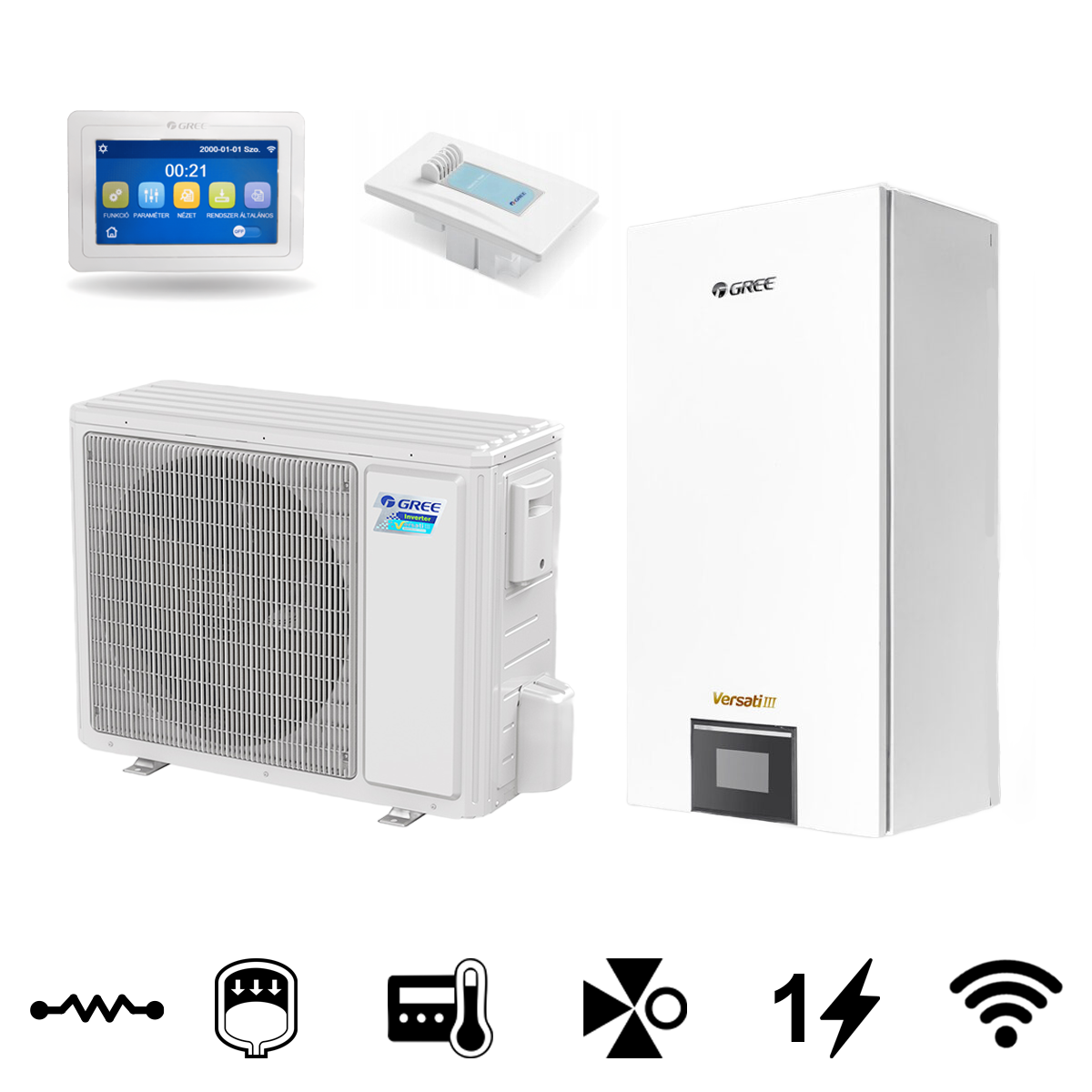 Gree Versati III split levegő-víz hőszivattyú, 6 kW (GRS-CQ6.0Pd/NhH2-E)